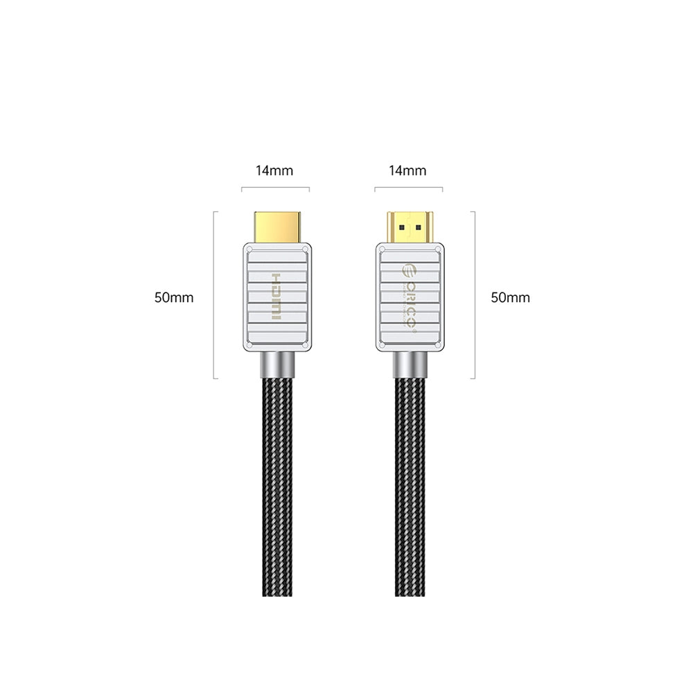 [CLEARANCE] ORICO 2 Meters H8CY Series 8K 60Hz UHD Gold Plated Braided HDMI 2.1 Video Cable with HDR Display, 48Gbps High Bandwidth Rate, 240Hz Refresh Rate, Backward Compatible for Monitors, TV, Desktop PC Computer Laptop - Black