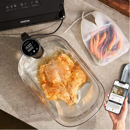 [CLEARANCE] Anova Precision Cooker 1000W Sous Vide Machine with 20L Precise Cooking Temperature, 8L/min Flow Rate, Wi-Fi Connectivity, App Controlled Cooking, IPX7 Water Resistant for Home & Kitchen