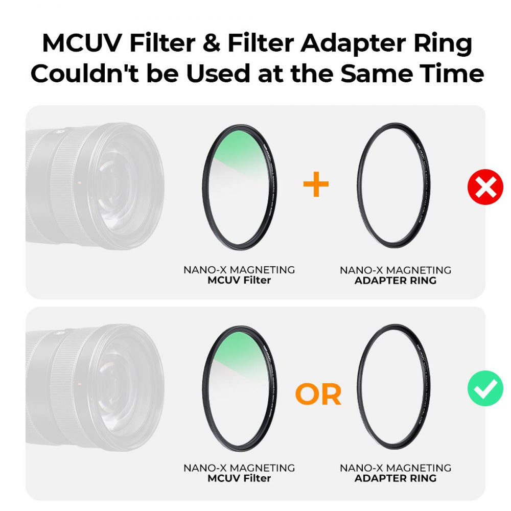 K&F Concept Nano-X Series Ultraviolet + Polarizing + Neutral Density (MCUV + CPL + ND1000) Ultra-Slim Optical Lens Filter Kit Waterproof UHD MRC 28-Layer Nano-Coated with Ring Adapter - Avalable Size