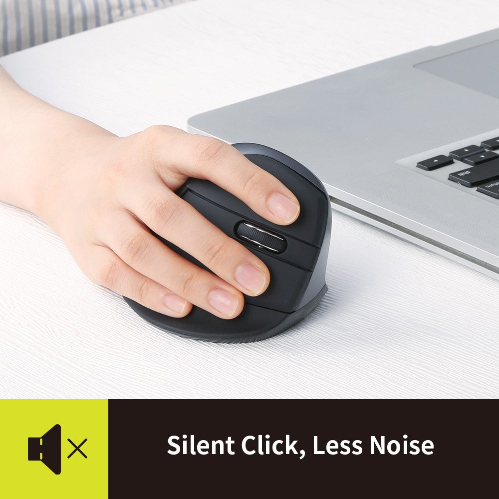 [CLEARANCE] Delux M618 Mini Wired / Wireless Bluetooth Ergonomic Vertical Mouse 2.4GHz RGB with Silent Click, 2400 DPI, 6 Buttons, Rechargeable for Windows PC, Mac