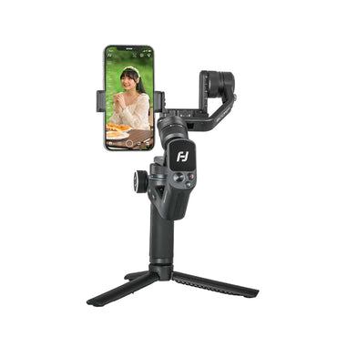 FiyuTech SCORP Mini P Kit 3-Axis Smartphone Gimbal Stabilizer with 2200mAh Built-In Battery, Magnetic Intelligent AI Tracking Module, and Fill Light 3300-5200K for iPhone and Android Phone