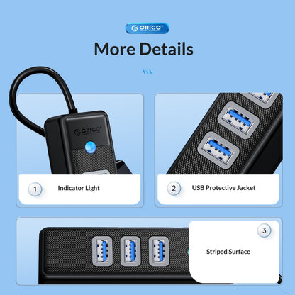 [CLEARANCE] ORICO 4-in-1 USB-A 3.0 Data Hub with 5Gbps USB-A 3.0 Input, 2.5Gbps Ethernet, 5Gbps USB 3.0 Type A Output for Windows 8/10, macOS, Linux | Blue