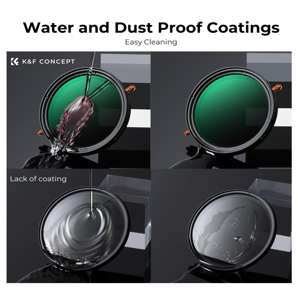 K&F Concept ND & PL Filter (1-5 Stops) 2-In-1 Neutral Density + Circular Polarizer Nano-D Optical Glass Lens Filter with Waterproof & Scratchproof Protective Coating and Putter Frame for DSLRs and Mirrorless Cameras (Available in Sizes)