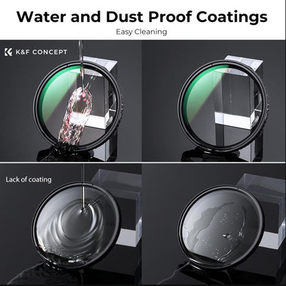 K&F Concept Variable ND Filter ND2-ND32 (1-5 Stops) Neutral Density no-X Optical Glass Lens Filters with Waterproof & Scratchproof Multi-Layer Protective Coating and Ultra-thin Frame for DSLRs and Mirrorless Cameras