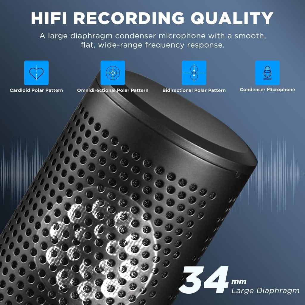 [CLEARANCE] Boya BY-M1000 BY M1000 Large Diaphragm Condenser Studio Microphone for Podcast Vlog Livestream Streaming Musician Recording Video