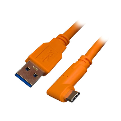 USB Type-C To Micro B Tethered Shooting Cable - 3m Orange Round Cable For Camera Transfer