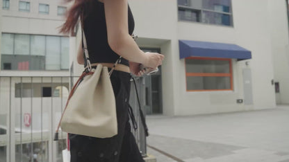 TTArtisan Drawstring Camera Sling Bag Crossbody Shoulder with Splash Proof PU Leather and Flocking Cloth Protection, Extra Pockets, and Removable Strap for DSLR Mirrorless Cameras