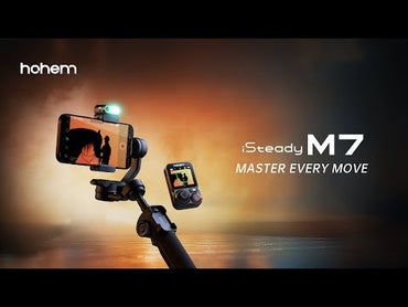 Hohem iSteady M7 AI Tracking Smartphone Gimbal Stabilizer with Touchscreen Remote Control, Advance Magnetic AI Tracker with RGB Fill Light, 360° Infinite Pan Rotation, 19.3cm Extension Pole & Tripod Legs for Vlogging & Live Streaming