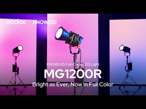 Godox KNOWLED MG1200R 1600W RGB LED Studio Light with G-mount GR45 Reflector & Flight Case | 1800-10000K CCT | 118000 Lux Brightness | HSI, RGBW, GEL, X-Y, CCT, FX Color Mode | DMX512, LumenRadio CRMX, Bluetooth, Ethernet, On-board Control