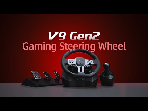 PXN V9 Gen2 PC Driving Wheel, 900 Degree Vibration Racing Steering Wheel Set with Clutch and Shifter for PC, PS3, PS4, Xbox one/Xbox Series S&X, Switch