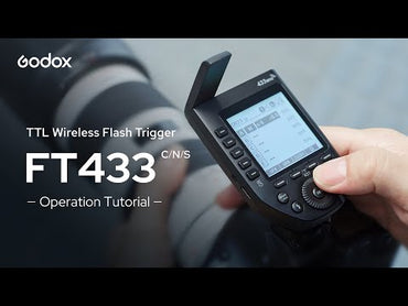 Godox FT433 Canon / Nikon / Sony TTL Wireless Flash Trigger with 32 Channel / 16 Groups, 433MHz Frequency, USB Type-C Receiver, Hot Shoe Mount, HSS 1/8000 Sec, LCD Screen TCM Function, Max 100m Range for Studio Lighting and Photography