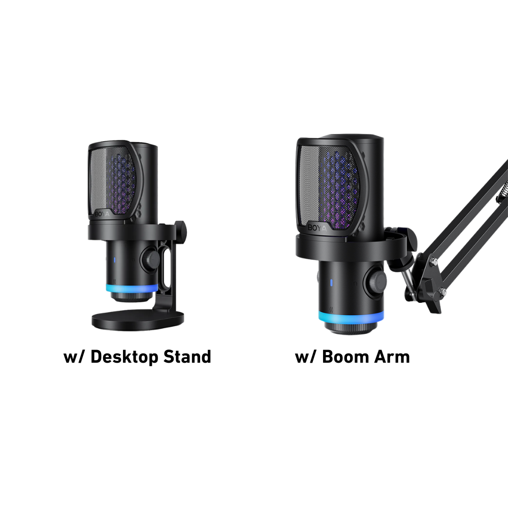 BOYA CastMic G40 / G40B Vibrant RGB Noise Cancelling USB Microphone w/ Desktop Stand / Boom Arm