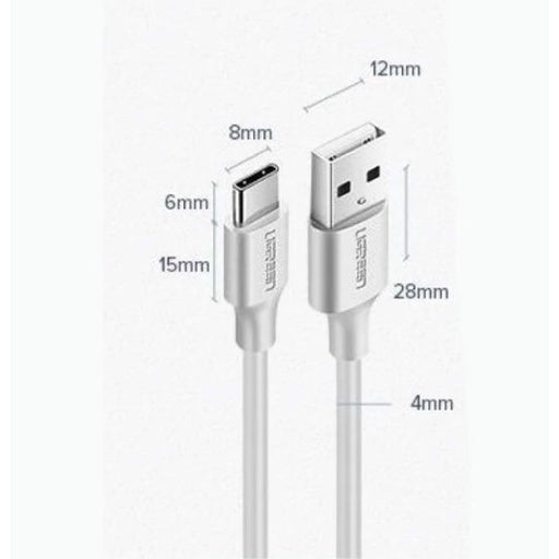 UGREEN High Speed USB-A 2.0 to USB-C Cable with Corrosion-Resistant Bare Copper Conductors and Foil & Braid Shielding for Computers, Smartphones and Tablets   (Available in 1M, 1.5M and 2M)