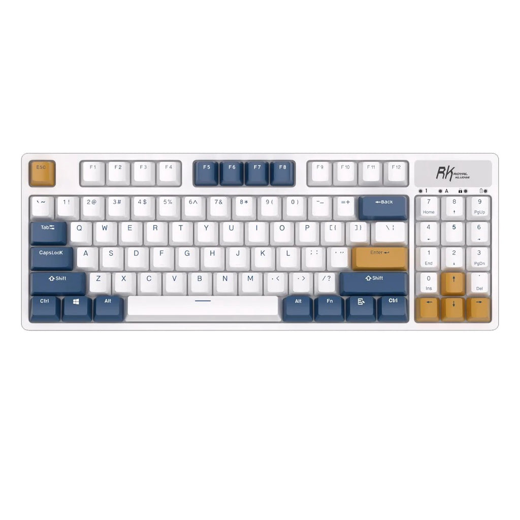 [CLEARANCE] Royal Kludge RK RK89 RGB 89 Keys Tri-Mode Mechanical Gaming Keyboard Bluetooth 5.1, 2.4Ghz Wireless and Wired with Hot Swappable Switches (Blue Clicky, Red Linear, Lemon Switch) (White)