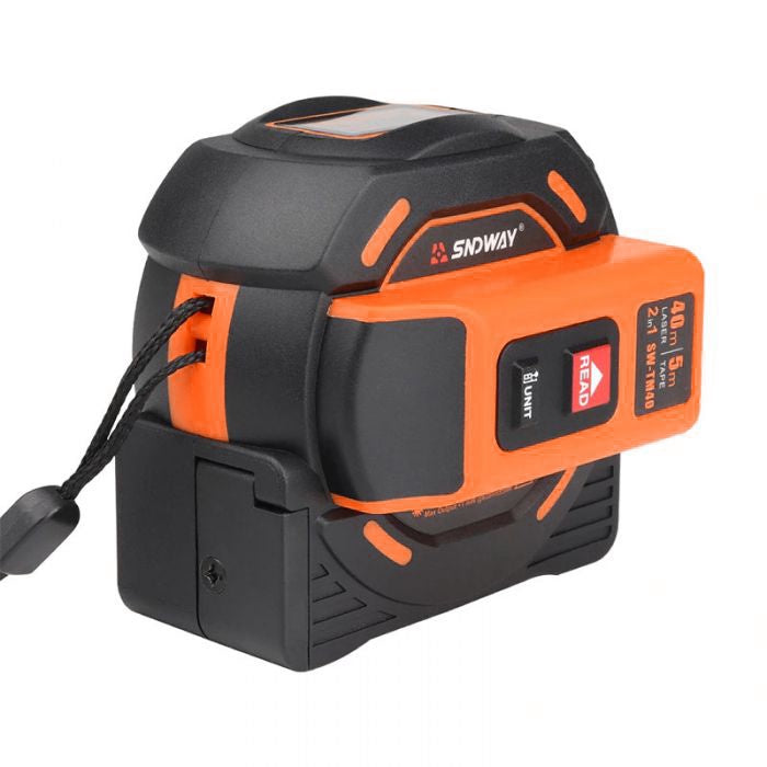 SNDWAY SW-TM40 40 Meters Laser Distance Meter Tape Rangefinder Self-Locking Ruler 40M