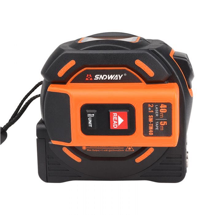 SNDWAY SW-TM40 40 Meters Laser Distance Meter Tape Rangefinder Self-Locking Ruler 40M