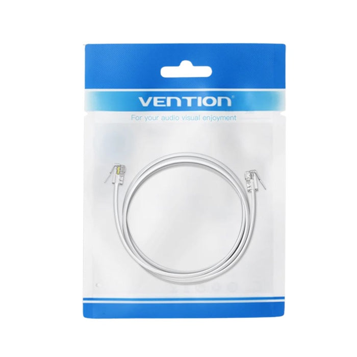 Vention RJ11 Male to 6P4C Male Gold Plated Trident Flat Telephone Patch Cable Phone Line Cord for DSL, Modem and Fax (Available in 2M, 3M, 5M, 10M) | IQBW