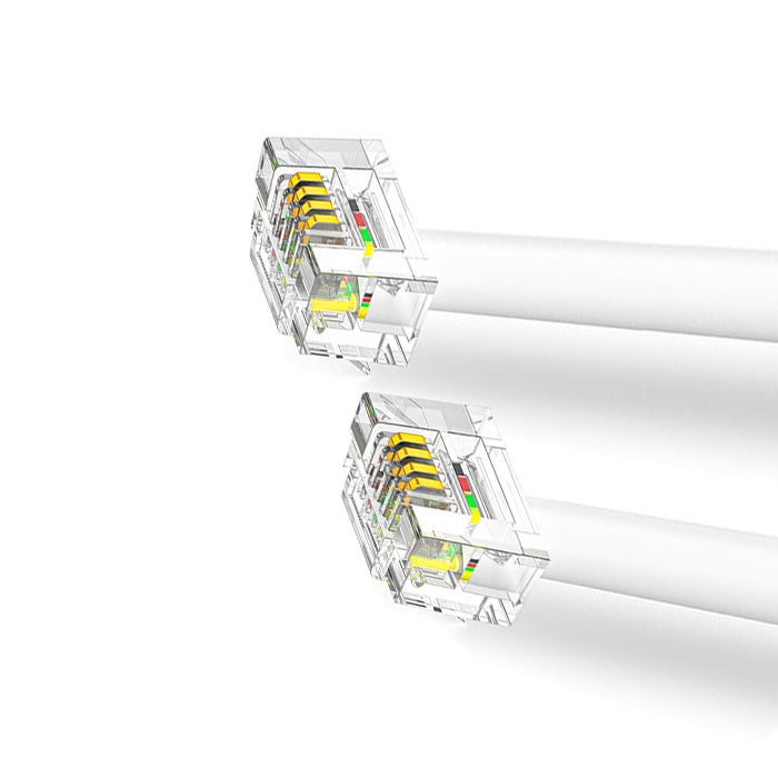 Vention RJ11 Male to 6P4C Male Gold Plated Trident Flat Telephone Patch Cable Phone Line Cord for DSL, Modem and Fax (Available in 2M, 3M, 5M, 10M) | IQBW