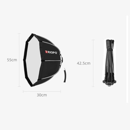 Triopo KX55 Foldable Octagon Softbox with Universal Chuck for Speedlite Flashes Godox Yongnuo Neewer Nikon Sony Fujifilm Canon Speedlite Flash Light Camera Photography Studio Lighting Equipment