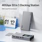 ORICO 11-in-1 Thunderbolt 3 40Gbps Type-C Docking Station with Dual-Bay M.2 NVMe SATA SSD Enclosure, DP 8K@30Hz Video Converter, RJ45 1000Mbps, USB-C/A Hub 10Gbps, PD 60W, 3.5mm Audio/Mic - Supports Windows & macOS PCs, Computers, Laptops