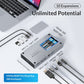ORICO 11-in-1 Thunderbolt 3 40Gbps Type-C Docking Station with Dual-Bay M.2 NVMe SATA SSD Enclosure, DP 8K@30Hz Video Converter, RJ45 1000Mbps, USB-C/A Hub 10Gbps, PD 60W, 3.5mm Audio/Mic - Supports Windows & macOS PCs, Computers, Laptops