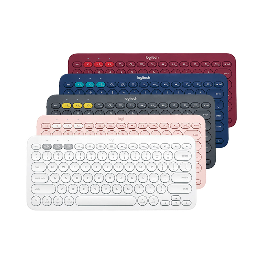 Logitech K380 Multi-Device Bluetooth 3.0 Keyboard Silent Low-Profile TKL Keys, for Windows, Mac OS, Chrome OS, Android, iOS, iPad, iPhone, Apple TV, w/ FLOW Cross-Computer Control and Easy-Switch up to 3 Devices | Black Blue Pink Red White Pal