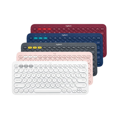 Logitech K380 Multi-Device Bluetooth 3.0 Keyboard Silent Low-Profile TKL Keys, for Windows, Mac OS, Chrome OS, Android, iOS, iPad, iPhone, Apple TV, w/ FLOW Cross-Computer Control and Easy-Switch up to 3 Devices | Black Blue Pink Red White Pal