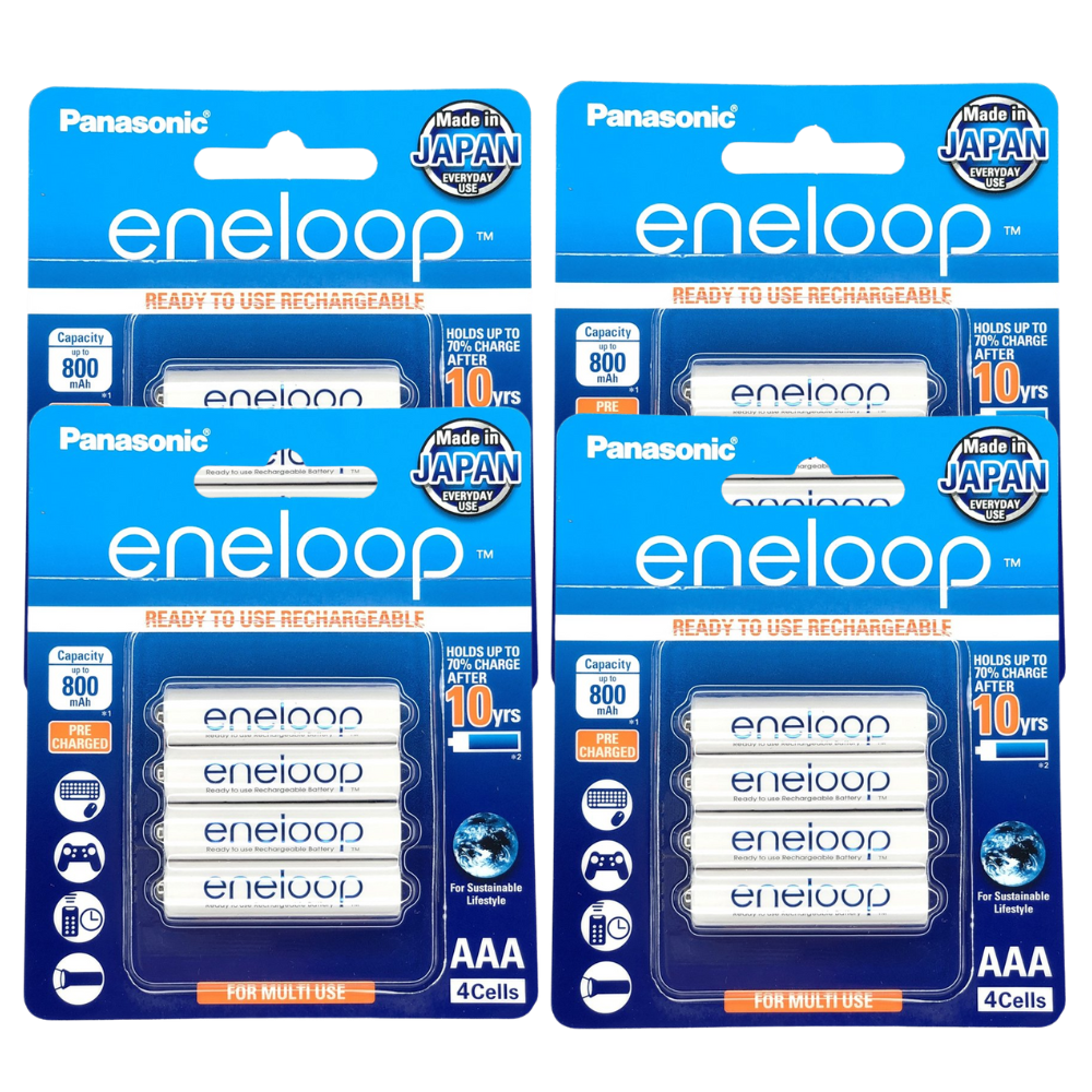 Panasonic Eneloop BK 4MCCE 4BT AAA Rechargeable Battery Pack of 4 (White) x4