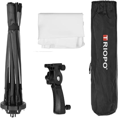 Triopo KX55 Foldable Octagon Softbox with Universal Chuck for Speedlite Flashes Godox Yongnuo Neewer Nikon Sony Fujifilm Canon Speedlite Flash Light Camera Photography Studio Lighting Equipment
