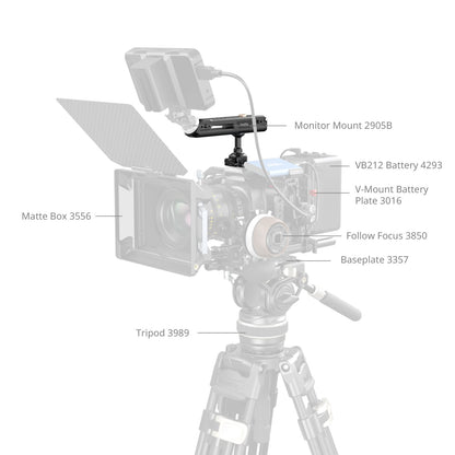 SmallRig Top Handle 360° Rotation with TO Clamp, Cold Shoe, Built-in Silicon Pads Grip, 3/8"-16 ARRI Locating Holes for Monitor Mounts & Camera Accessories | 4152