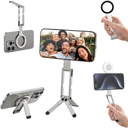 Ulanzi MA60 Foldable MagSafe Smartphone Tripod Stand with Multi-Angle Adjustment, Ultra Slim and Compact Design for iPhone 16/15/14/13/12 Pro Max & Other Compatible Mobile Devices - Ideal for Live Streaming, Vlogging