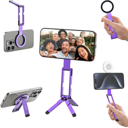 Ulanzi MA60 Foldable MagSafe Smartphone Tripod Stand with Multi-Angle Adjustment, Ultra Slim and Compact Design for iPhone 16/15/14/13/12 Pro Max & Other Compatible Mobile Devices - Ideal for Live Streaming, Vlogging