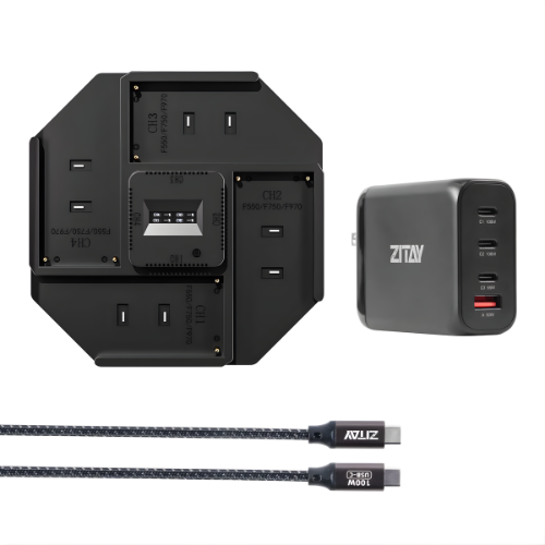 ZITAY High-Power NP-F Fast Quad Charger Kit