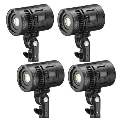 Godox KNOWLED MS60R 4K Full RGB LED 4 Light Studio Kit Set with 1800~10000K CCT, Zoom Lens & Modifiers, Onboard DMX / RDM CRMX App Control, Fan Cooled, USB-C Power, NFC Protection & 14 Lighting Effects for Photography