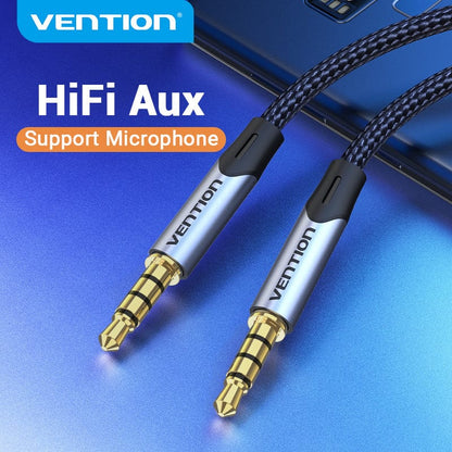 Vention 3.5mm TRRS AUX Male to Male Braided Audio Jack Cable with Gold Plated Plugs for Smartphone Speaker Computer