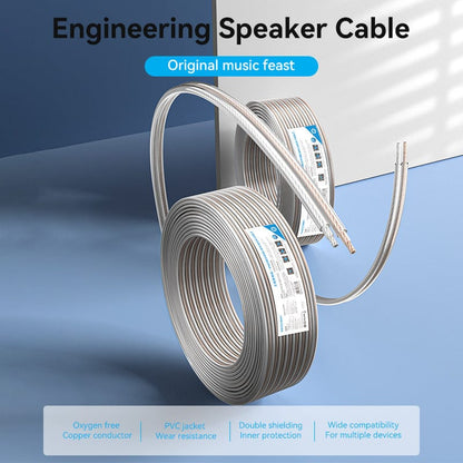 [CLEARANCE] Vention 100 Meters Hifi Audio Engineering Speaker Copper Cable with 5.2mm x 10.4mm size 400 Core 1200 - 1800W, Double Shielded with Noise Cancelling Function for Home Theater, Karaoke, Live Concert and Cinema | BJCTAD