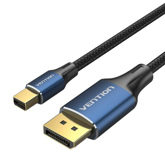 Vention 8K UHD 60Hz Mini DP to DisplayPort Male Bidirectional Video Cable with HDR Support, 33Gbps Bandwidth and Cotton Braided Sheathing for Monitors and Projectors (1.5M, 2M) HCFLG HCFLH