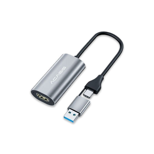 ACASIS VC001 HDMI to USB A, USB C Video Capture Card with 4K 30Hz HDMI Input, 1080p 30Hz USB Type C Output for Live Streaming, PC, Gaming, Video Recorder