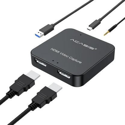 ACASIS HD33 4K 60fps HDMI Video Capture Card Input/Loop Out with Type C Interface, Driver-Free for Live Broadcasting, Recording, Gaming, Monitor, PC, Laptop