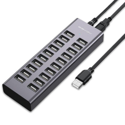 ACASIS H037 20-Port USB 2.0 Hub Splitter Docking Station with 480Mbps High Speed Data, 12V External DC Input, 7.5A Power Fast Charging for PC Laptop and Other Peripherals