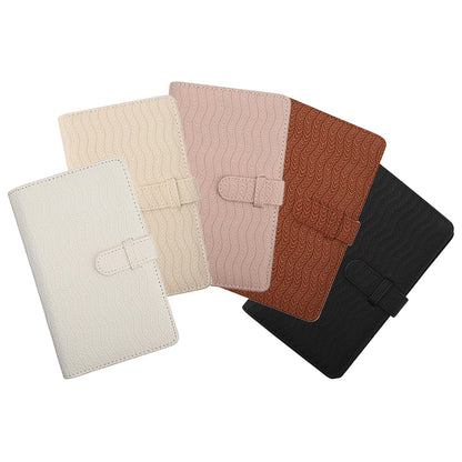 Pikxi AM96-01 96 Pockets Elegant Carved Wave Style Photo Album with Slip On Latch for Fujifilm Instax Mini Instant Camera - Light Pink