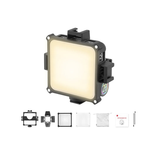 Zhiyun Fiveray M20 20W Bi-Color Pocket LED Fill Light with 4500mAh Built-in Battery, 2500-6700K Adjustable Color Temperature, DynaVort Cooling System, On-Board & Mobile App Control for  Camera Photography & Videography