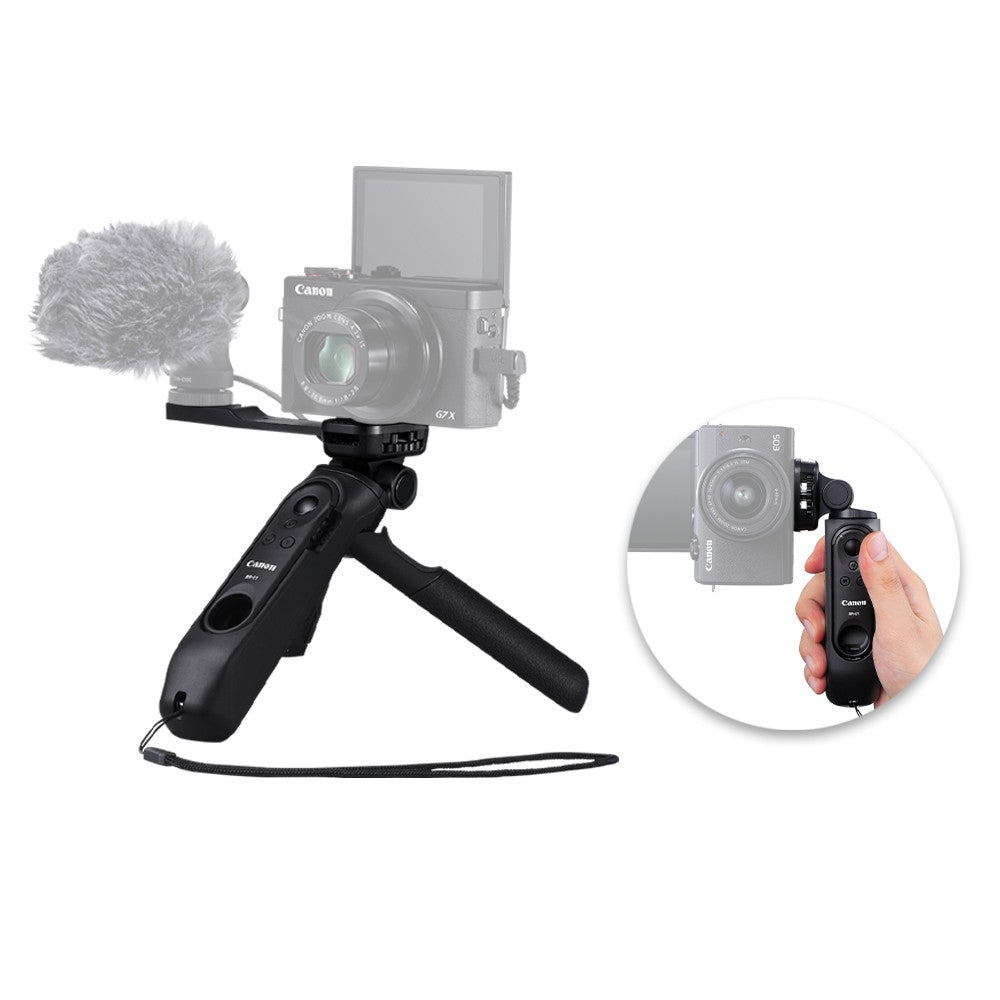 Canon HG-100TBR Mini Tripod Grip with Detachable BR-E1 Wireless Bluetooth Remote Control and 1/4"-20 Attachment Thread for EOS M and PowerShot G Digital Camera, Vlogging, Video Self Recording