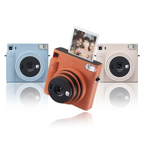 FUJIFILM Instax SQUARE SQ1 Instant Camera with Selfie Mode, Automatic Exposure, and Self Portrait Mirror for Instax Film Photography - Available in Chalk White, Glacier Blue, Terracotta Orange Color