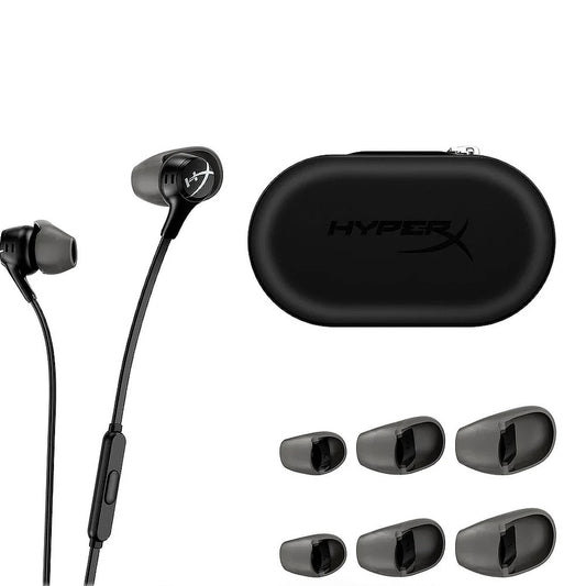 HyperX Cloud Earbuds II Mobile Gaming In-Ear Wired Earphones with Omnidirectional Microphone, 3.5mm TRRS Audio Jack, Multiplatform Compatbile | 70N24AA
