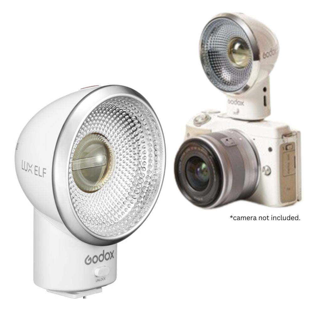Godox Lux Elf Retro Vintage-Style Camera Flash with GN 19.7', Output Power Selection Dial, and Up to 400 Flashes on Full Charge for Photography