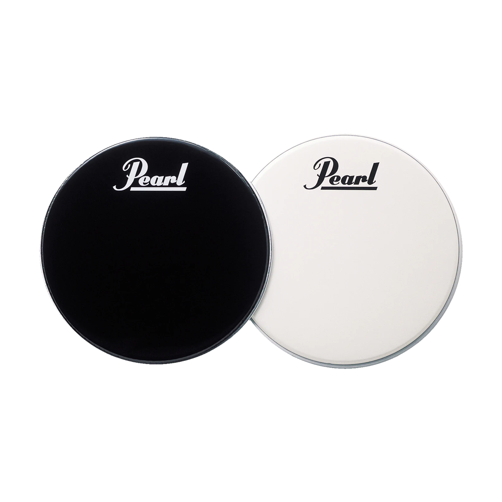 Pearl 20" ProTone Ebony Resonant Bass Drum Head with Perimeter EQ and Pearl Logo (Black, White) | PTH-20PL, PTH-20CEQPL