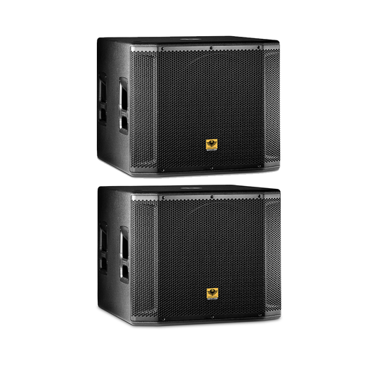 KEVLER SRX-818SA 18" 1000W Active Subwoofer Speaker System (PAIR) with Built-In Class D Amplifier, Tuner Knobs, XLR Line In/Out, Multiple Handles with Top and Vertical Pole Mounting Port