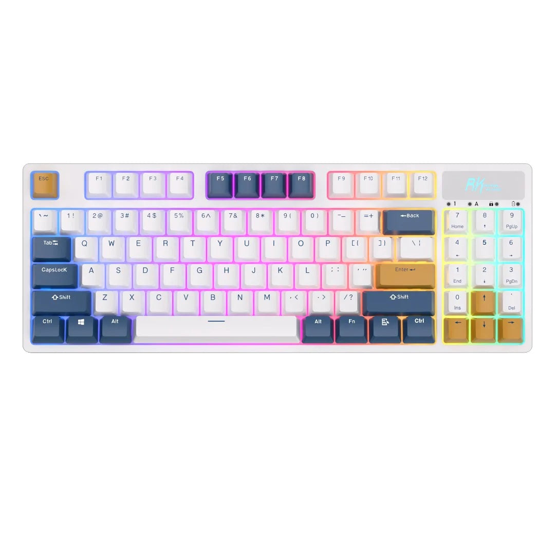 Royal Kludge RK RK89 RGB 89 Keys Tri-Mode Mechanical Gaming Keyboard Bluetooth 5.1, 2.4Ghz Wireless and Wired with Hot Swappable Switches