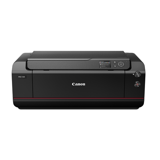 Canon imagePROGRAF PRO-500 Wireless 12-Color Professional Cartridge Photo Printer with LUCIA Pro Ink, Borderless A2 Printing, CD Printing, 48000DPI High Quality Colored Printing, 3" LCD Touch Display, WiFi and Ethernet Connectivity for Commercial Use